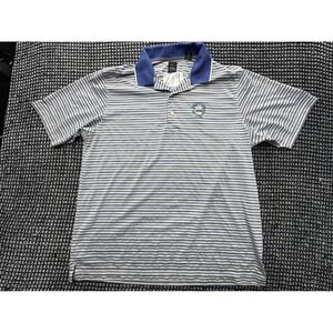 Page & Tuttle Polo Shirt Mens XL Blue Striped Houston 2008 Cup Golf